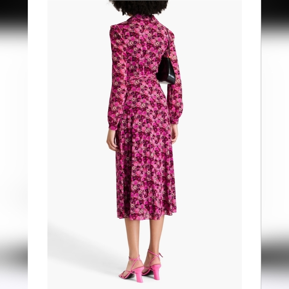 DIANE VON FURSTENBERG Phoenix printed mesh midi wrap dress - Picture 2 of 11